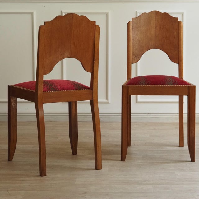 Art Deco Oak Chairs, 1930, Set of 2 For Sale - Image 9 of 12