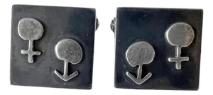 1950s Mexican Modernist Gender Symbol Sterling Silver Cufflinks