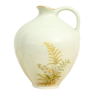 1950s Botanical West Germany Mid-Century Porcelain Bud Vase With Gold Trim For Sale