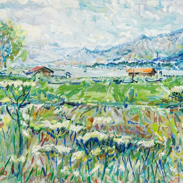 1990s Lake Chiemsee – Oil Painting by Alexander Michael, 1990 For Sale - Image 5 of 7
