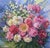 Ivanna Hamuliak Floral Still Peony Original Oil Painting on Canvas Still Life For Sale