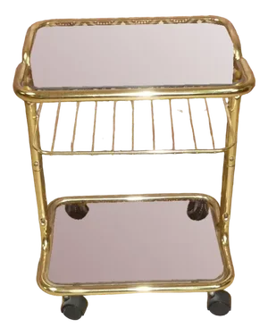 Vintage Side Table with Magazine Shelf in Chrome, 1970s