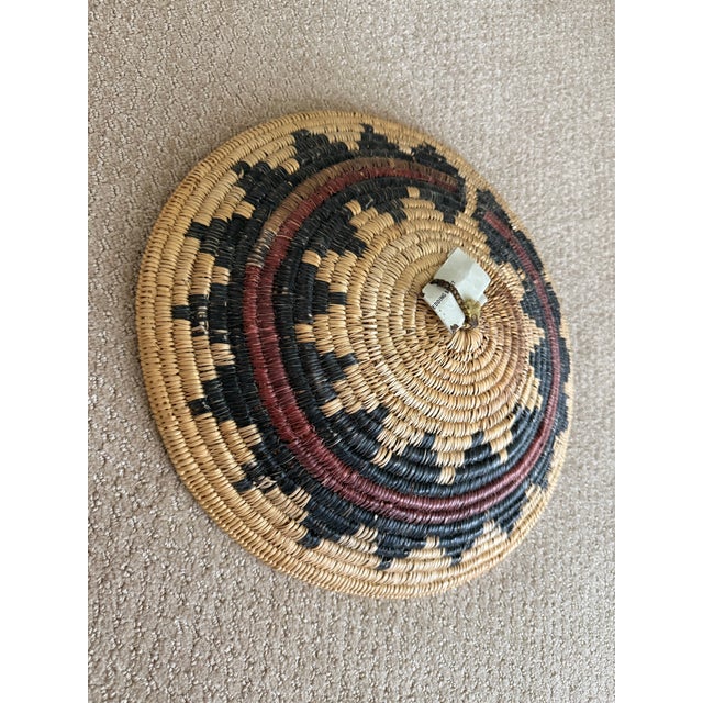 Exquisite Vintage Navajo Wedding Basket — 16” Southwestern Native American Coiled Basket For Sale - Image 12 of 12
