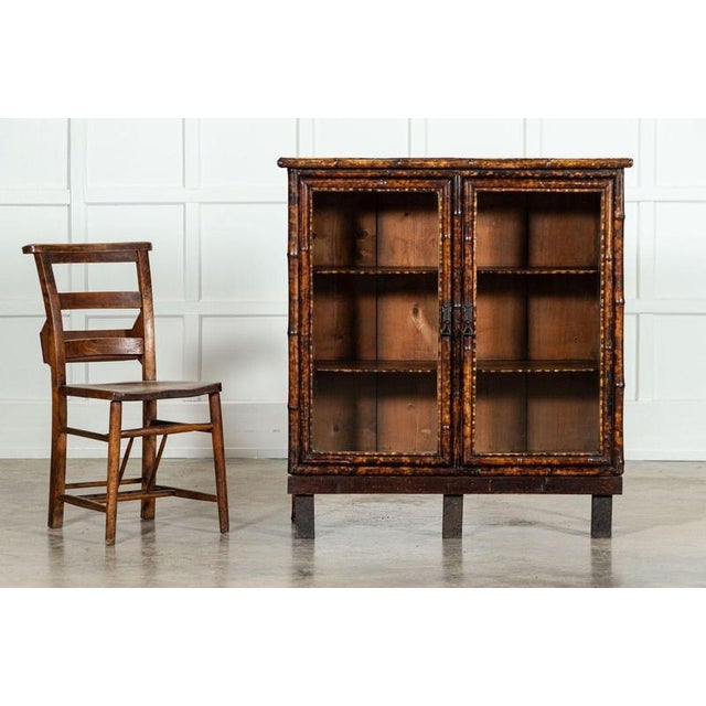 19th Century English Glazed Laquered Bamboo Cabinet, 1870s For Sale - Image 4 of 15