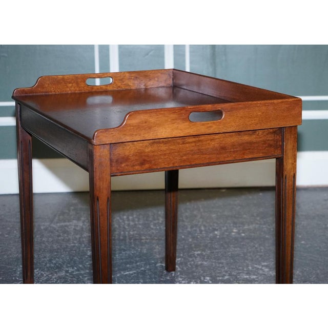 Victorian Butler's Serving Tray on Stand in Hardwood, 19th Century For Sale - Image 5 of 14