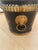Black Vintage French Neoclassical-Style Black and Gold Tole Cachepot For Sale - Image 8 of 10