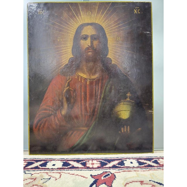 19th Century Orthodox Icon of the Pantocrator For Sale - Image 3 of 13