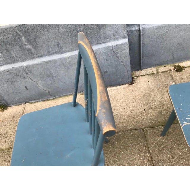 Set of Petrol Blue J77 Chairs by Folke Pålsson for FDB, 1963 For Sale - Image 6 of 9