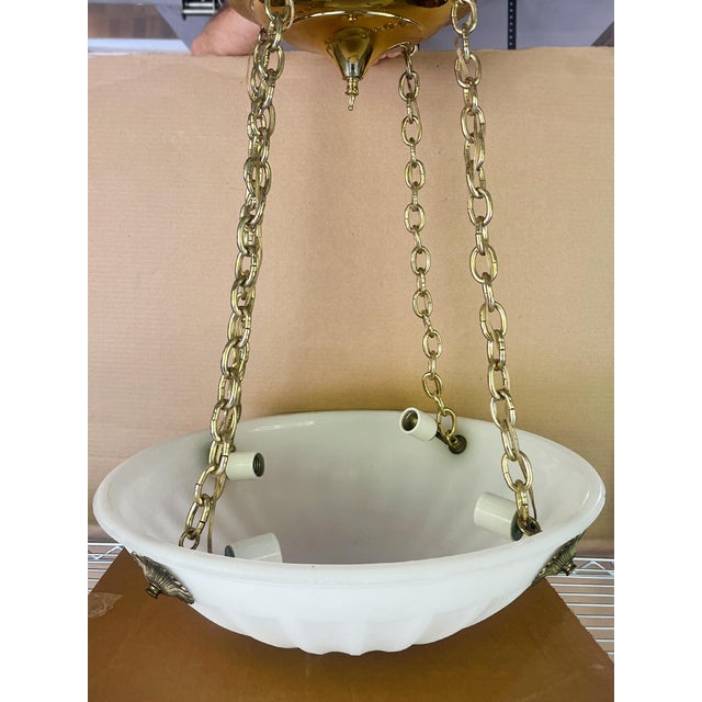 Art Nouveau 20th Century Art Nouveau Moonstone Plafonnier Pendant Light For Sale - Image 3 of 11