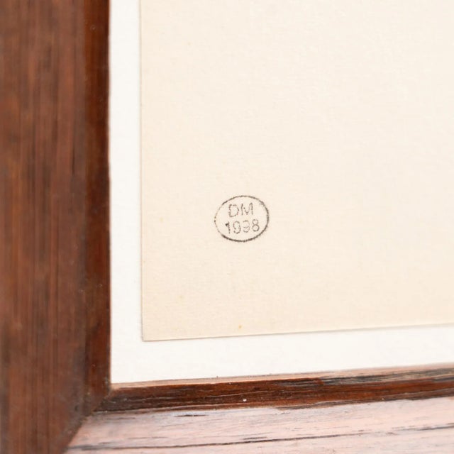 Wood Dora Maar, Pointillist Colored Drawing, 1960, Ink on Paper, Framed For Sale - Image 7 of 15