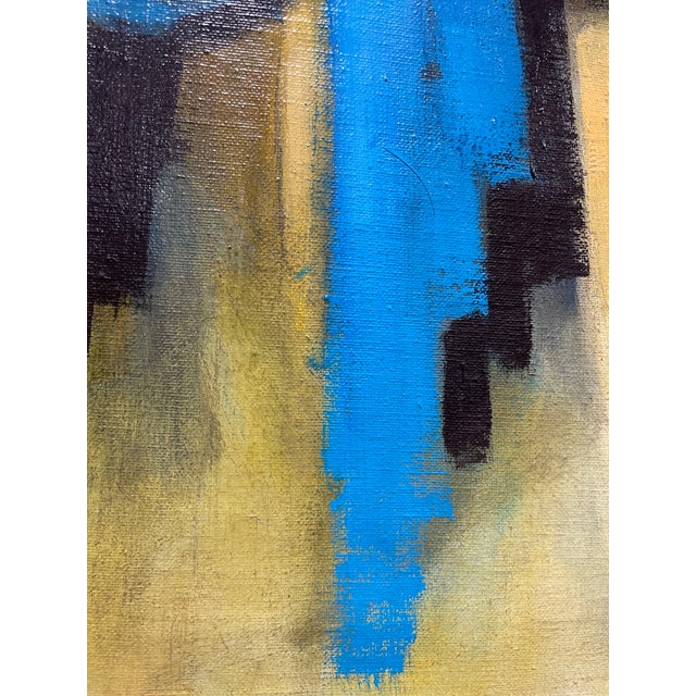 Vintage R. Cohen Abstract Oil Painting 34 X 20 For Sale - Image 9 of 10
