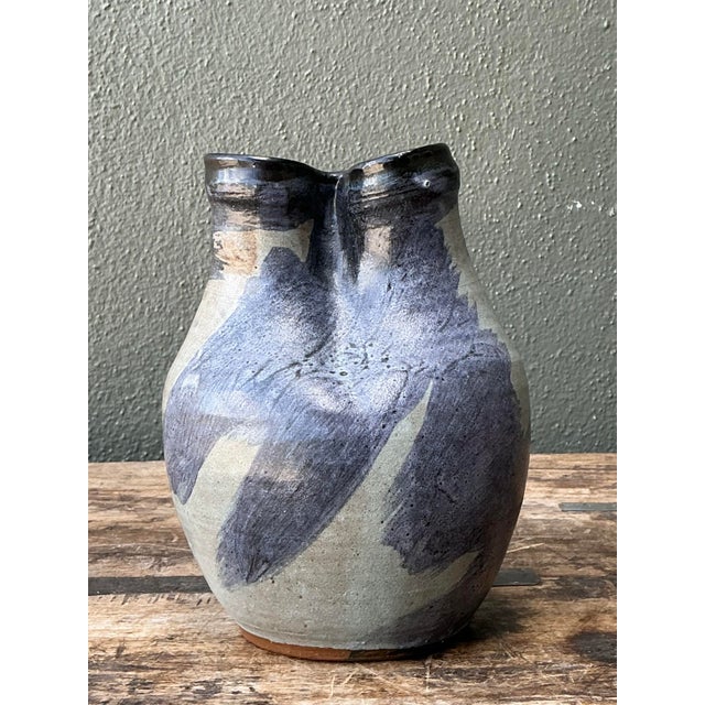 Vintage Double Neck Ceramic Vase For Sale - Image 12 of 12