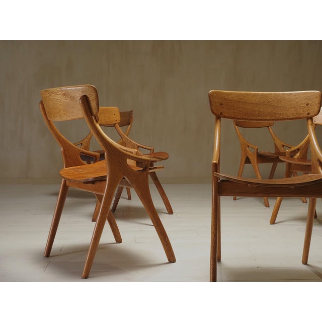 Dining Chairs by Arne Hovmand Olsen for Mogens Kold, 1959, Set of 6 For Sale - Image 4 of 8