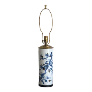 Vintage Bloomingdale’s Chinoiserie Table Lamp W/ Chinese Plum Blossoms