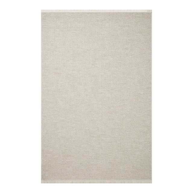 Amber Lewis x Loloi Malibu Ivory / Dove 6'-4" x 9'-2" Area Rug For Sale