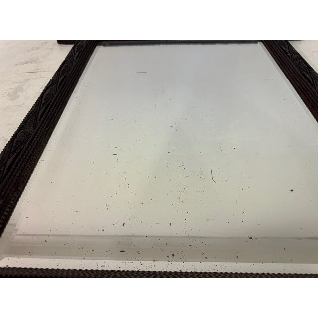 19th Century French Geometric Tramp Art Mirror, 1899 For Sale - Image 11 of 14