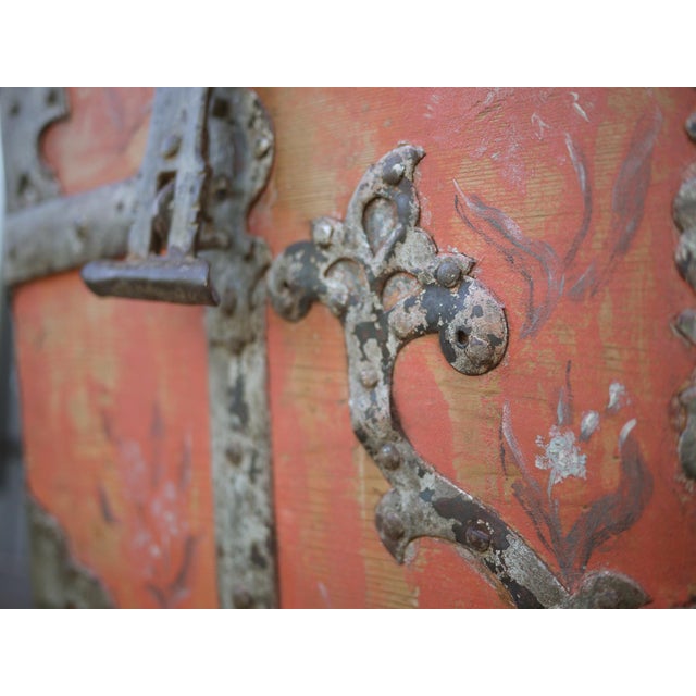 Antique Painted Chest, 1704 For Sale - Image 10 of 18
