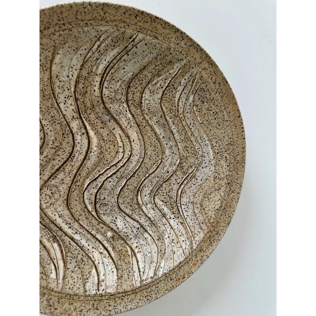 1980s Vintage Boho Organic Studio Pottery Plate by Charles Counts Rising Fawn For Sale - Image 5 of 7