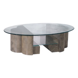 Italian Side Table attributed to Alo Tura in Parchment, 1970s For Sale