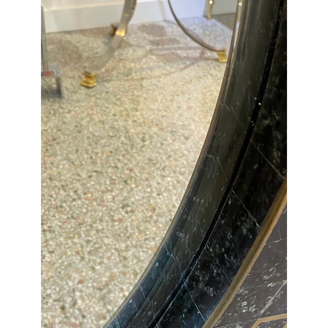 Greek Key Marble Wall Mirror 45"diam Maitland-Smith For Sale - Image 10 of 13