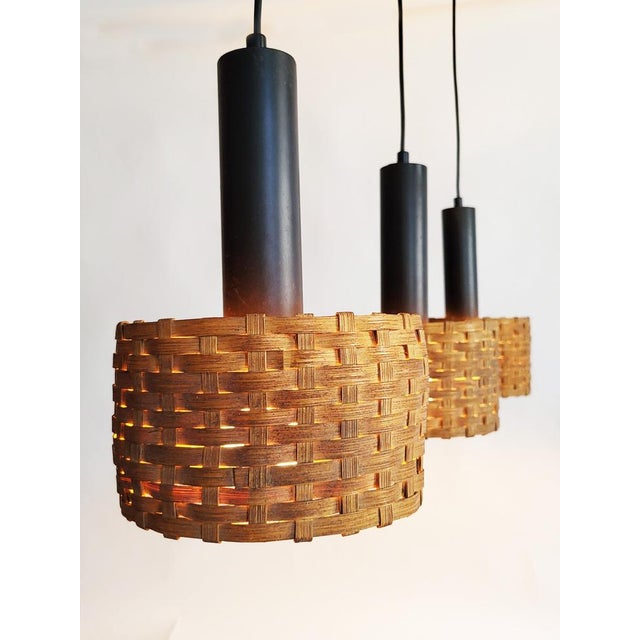 Mid-Century Modern Danish Rattan Pendant, 1960s For Sale - Image 4 of 11