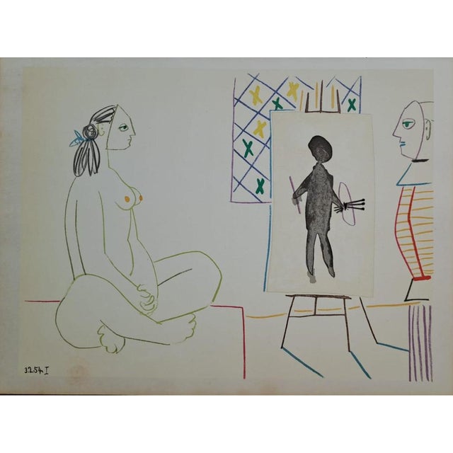 Pablo Picasso, The Painter and His Masked Model, Nude, 1954, Lithograph For Sale - Image 5 of 5