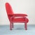 Red Fabric and Wood Reclining Lounge Chair, 1970s, in Very Good conditions. Designed 1970 to 1979
