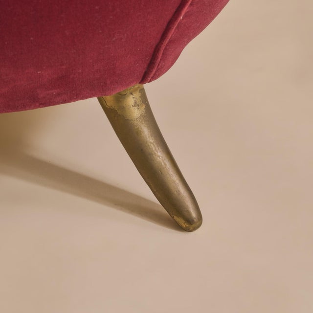 1950s Italian Red Armchair by Guglielmo Veronesi for ISA Bergamo, 1950s - 2 Available For Sale - Image 5 of 13