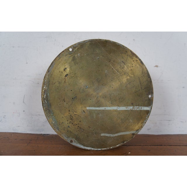 Brass Mid-Century French Degon Rouen Brass Nautical Maritime Ship Bulkhead Clock For Sale - Image 8 of 12