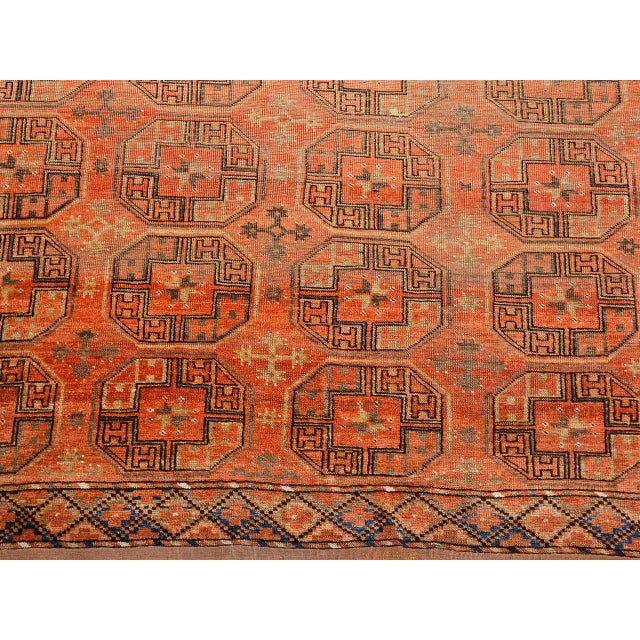 Vintage Turkmen Tekke Gallery Rug in Allover Pattern in Red, Brown, Gray, For Sale - Image 14 of 18