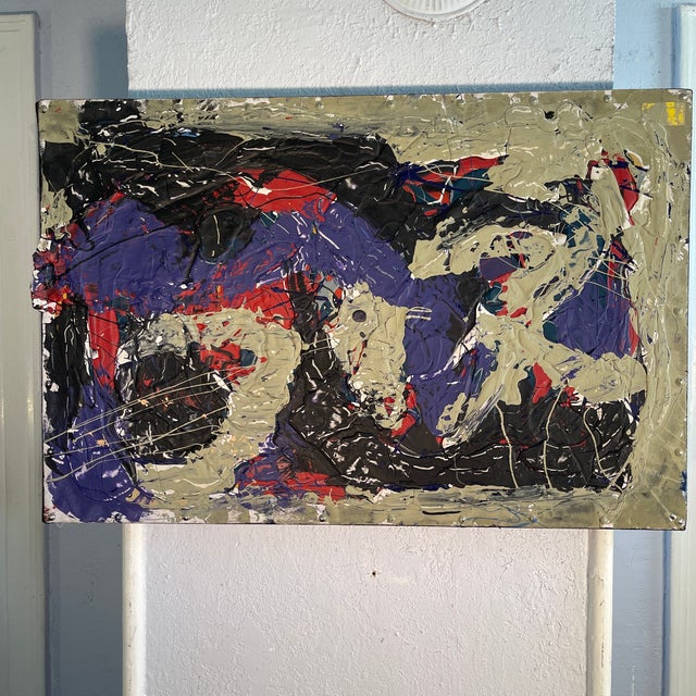Snake” by John Frates, Mid Century Modern, #1723, 24x36x1.75 In. For Sale - Image 4 of 12