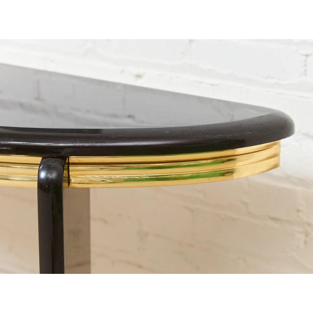 Wood Half Moon Vintage Entry Table For Sale - Image 7 of 7