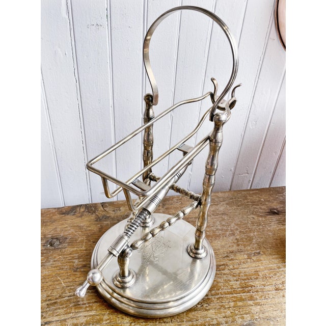 1900 - 1909 Early 1900s Antique Silver Plated Maxim's De Paris Mechanical Wine Decanter For Sale - Image 5 of 12