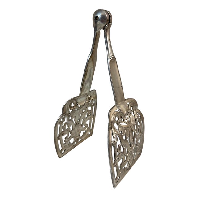 Silver Metal Asparagus Tongs from Christofle, 1950s For Sale