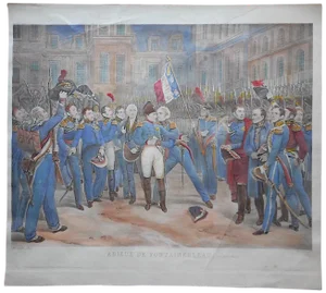 19th Century Antique Napoleon Engraving "Adieux..."