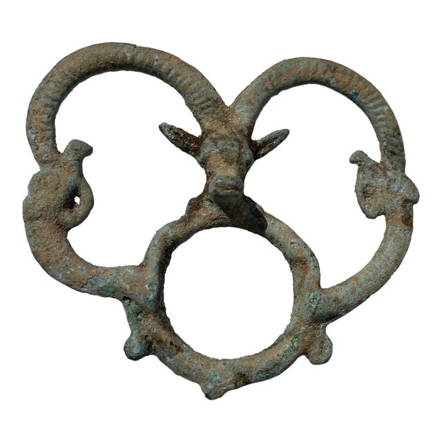 Luristan Bronze Harness 1250-700 Bce Ancient Ibex With Horns 6th-10th Century Antique Ancient Farm Animals Islamic Persian For Sale