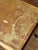 1950s Small Leather Top, Cherry Coffee Table, Louie the XV Revival / Cabriole Legs / Gold Embossed Leather Top, Intricate Gold Marquetry, 1950-60’s For Sale - Image 5 of 12