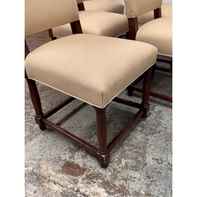 Wood Restoration Hardware Empire Parsons Back Dining Chairs, Set of Six For Sale - Image 7 of 12
