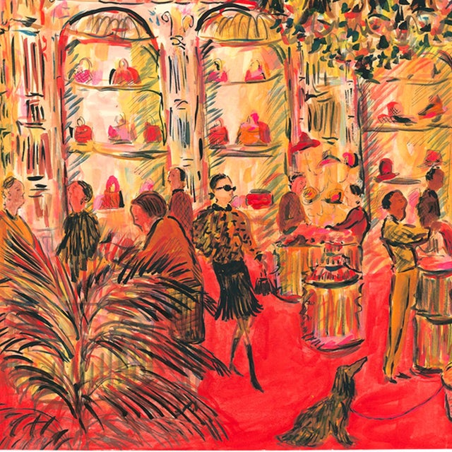 The Accessories Department Original Figurative Contemporary Watercolor by Pauline De Roussy De Sales For Sale - Image 4 of 5