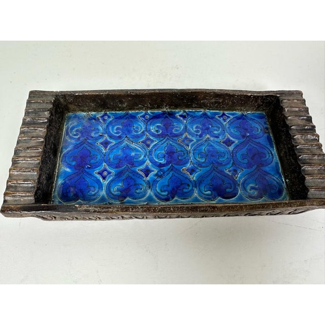 Vintage MCM Aldo Londi Bitossi Italian Ceramic Pottery Ashtray 10"W X 4.75"D