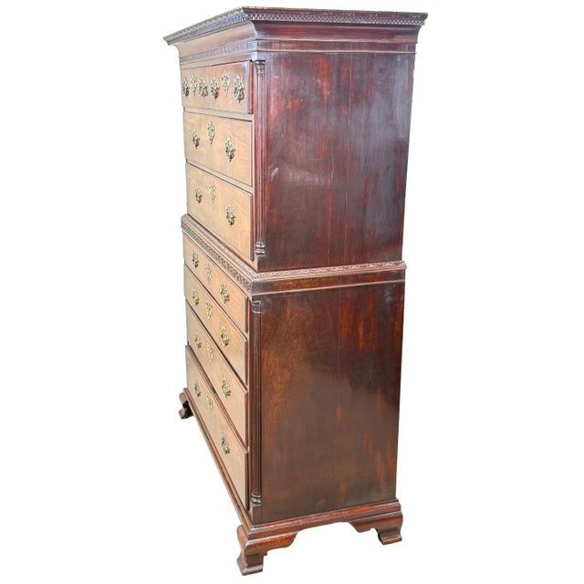 Mid 18th Century Antique Chippendale Mahogany Tallboy, 1765 For Sale - Image 5 of 14