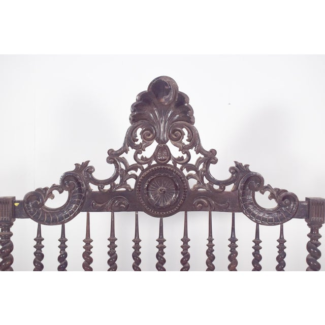 Portuguese Carved and Turned Double Bed, 1910 For Sale - Image 3 of 10