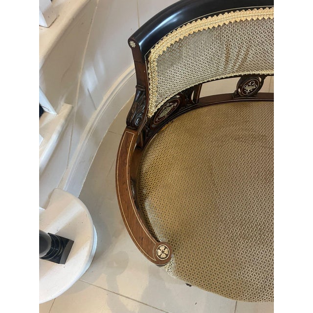 Late 19th Century Antique Victorian Rosewood Inlaid Settee, 1880 For Sale - Image 5 of 13