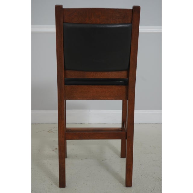 Stickley Pair Stickley Mission Oak Bar or Bistro Chairs For Sale - Image 4 of 18