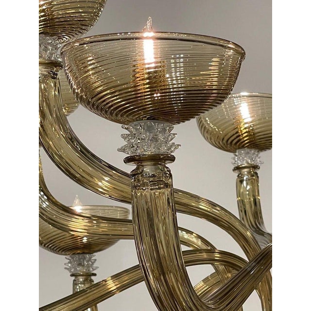 Not Yet Made - Made To Order Copy - Modern Gold Murano Glass Chandelier With 12 Arms For Sale - Image 5 of 9