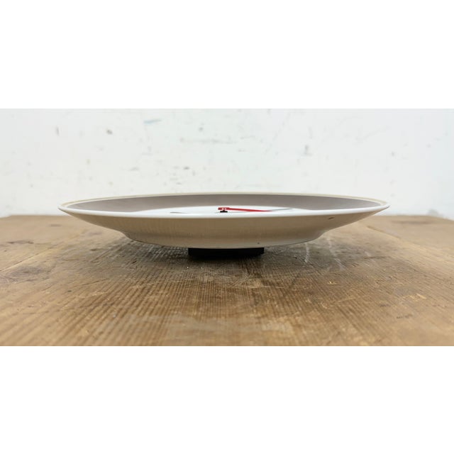 Brown Vintage East German Porcelain Wall Clock from Weimar Electric, 1970s For Sale - Image 8 of 18