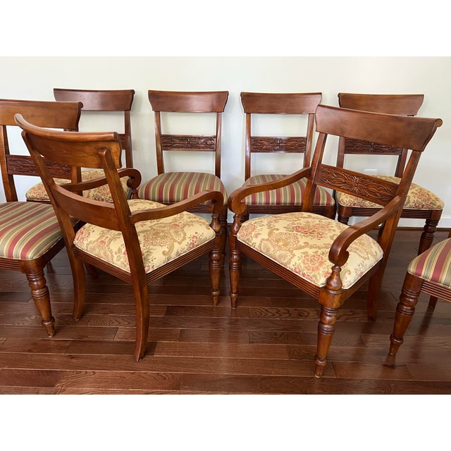 Wood Set of 8 Ethan Allen British Classics MacKenzie Dining Chairs For Sale - Image 7 of 12
