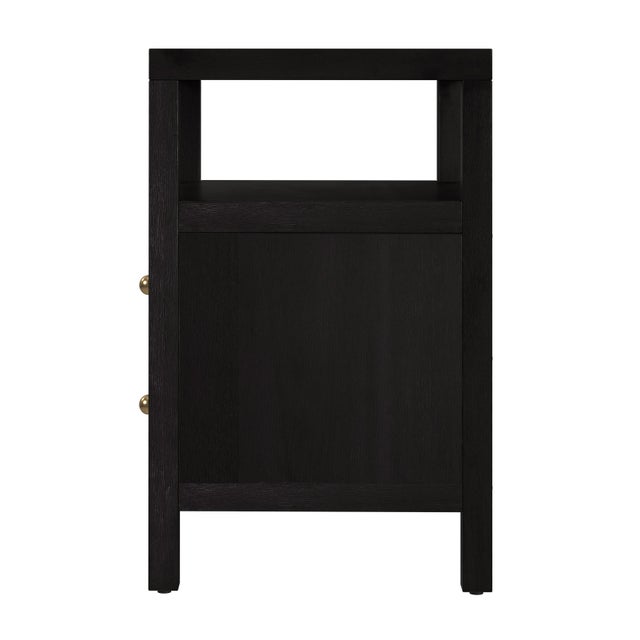 2020s Nora 21 in. W Rectangular Wood 2 Drawer Nightstand with Open Shelf, Antique Coffee For Sale - Image 5 of 8