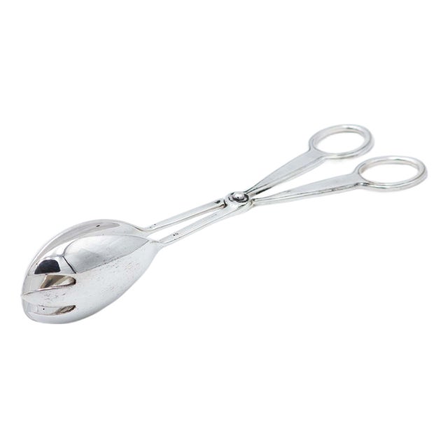 Vintage Silver Salad Tongs For Sale