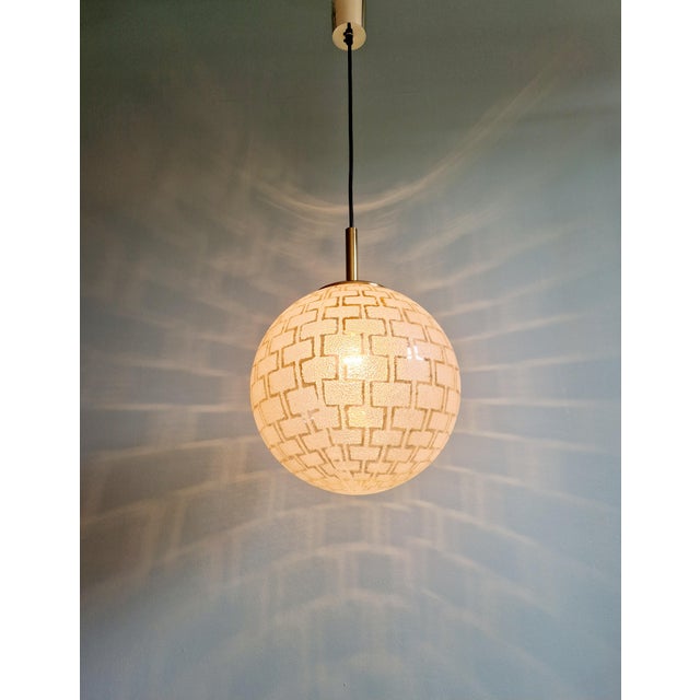Gold Space Age Glass Pendant Light, 1970s For Sale - Image 8 of 14